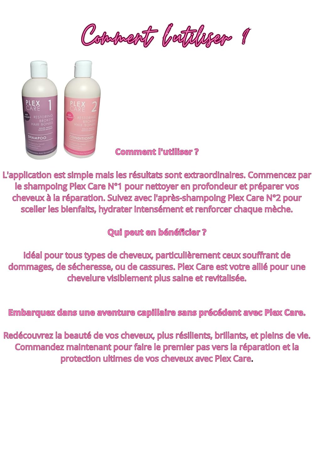 Bizzico Plex Care Nr. 1 und Nr. 2 Professionelle Technologie, Set aus Shampoo und Conditioner, zur Wiederherstellung von geschädigtem Haar, 2 x 300 ml