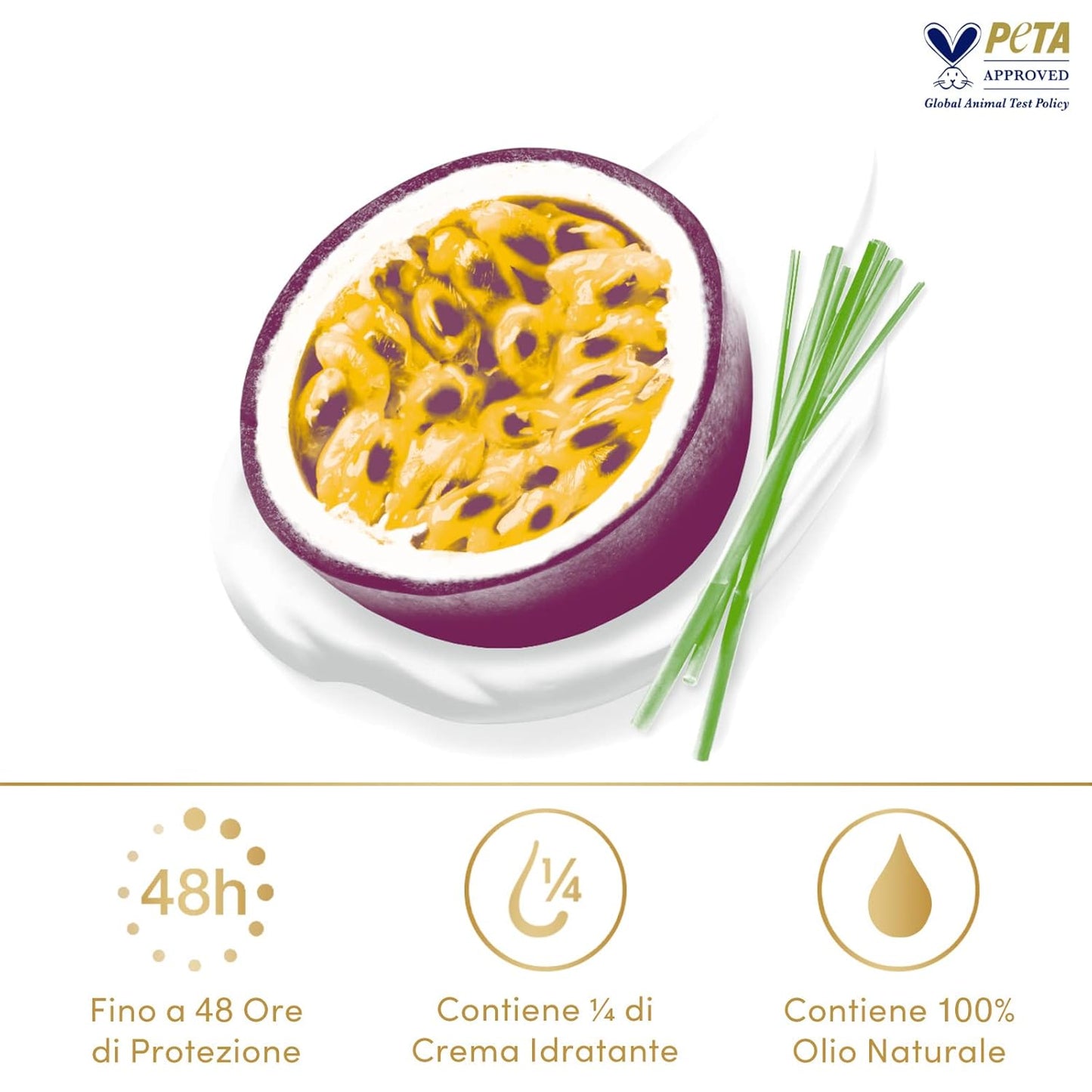 Dove, Go Fresh Deodorant Spray Passion Fruit, mit 1/4 Feuchtigkeitscreme, Antitranspirant, ohne Alkohol, trockene Haut bis zu 48 Stunden, frischer Duft, Deodorant für Damen und Herren, 6 Stück à 150