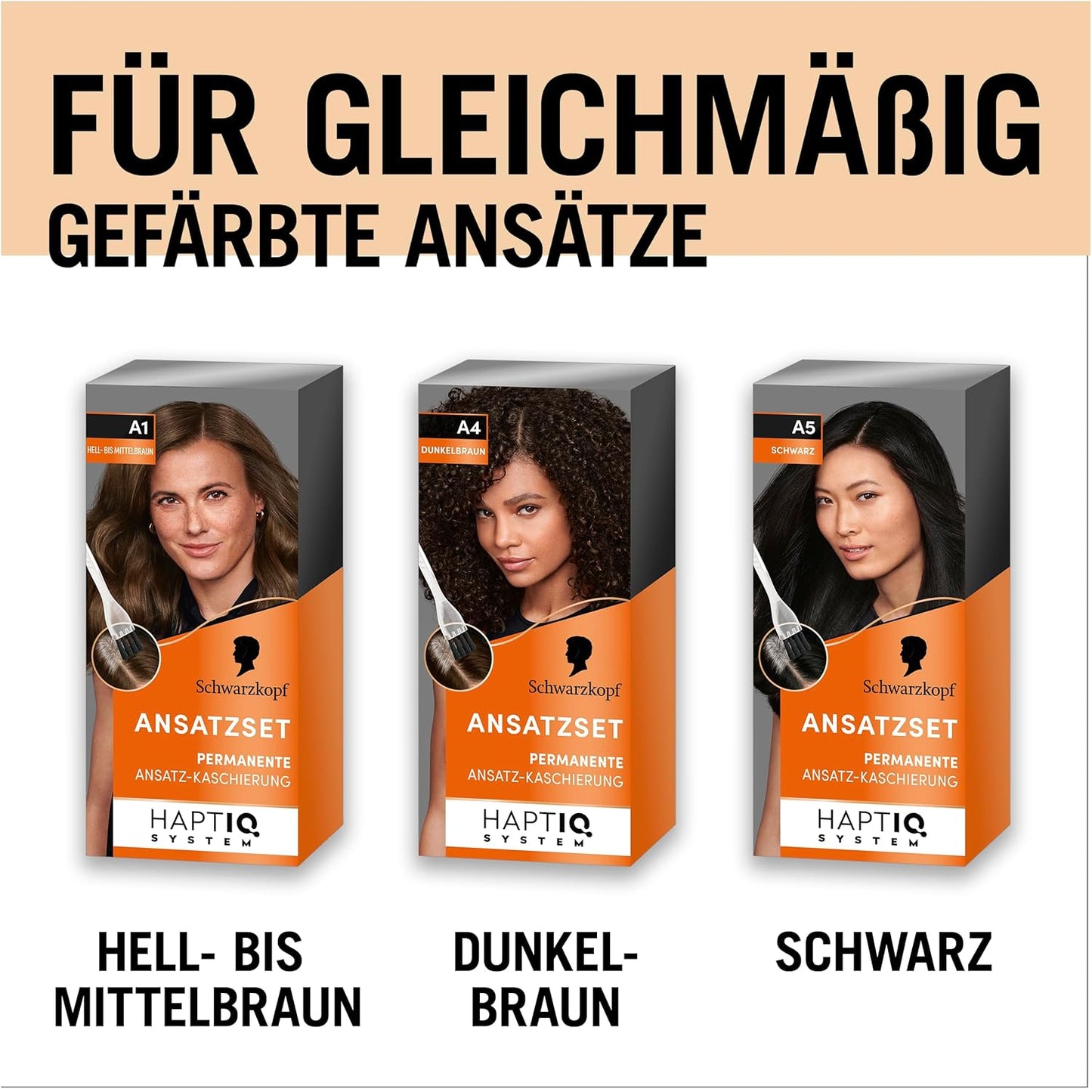 Schwarzkopf Ansatzset A4 Dunkelbraun Stufe 3 (3 x 44,5 ml), dauerhafte Haarfarbe zum Haaransatz kaschieren in nur 10 Minuten, Ansatzfarbe für harmonische Übergänge Marke: Schwarzkopf
