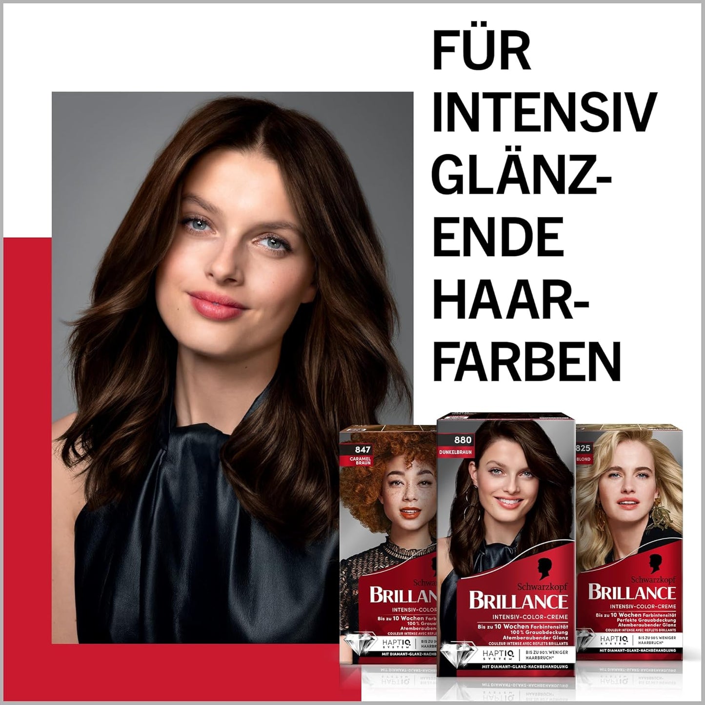 Brillance Intensiv-Color-Creme 842 Kaschmirrot (2x 170 ml), dauerhafte Haarfarbe mit Diamant-Glanz und Pflege-Conditioner, für 10 Wochen Farbintensität