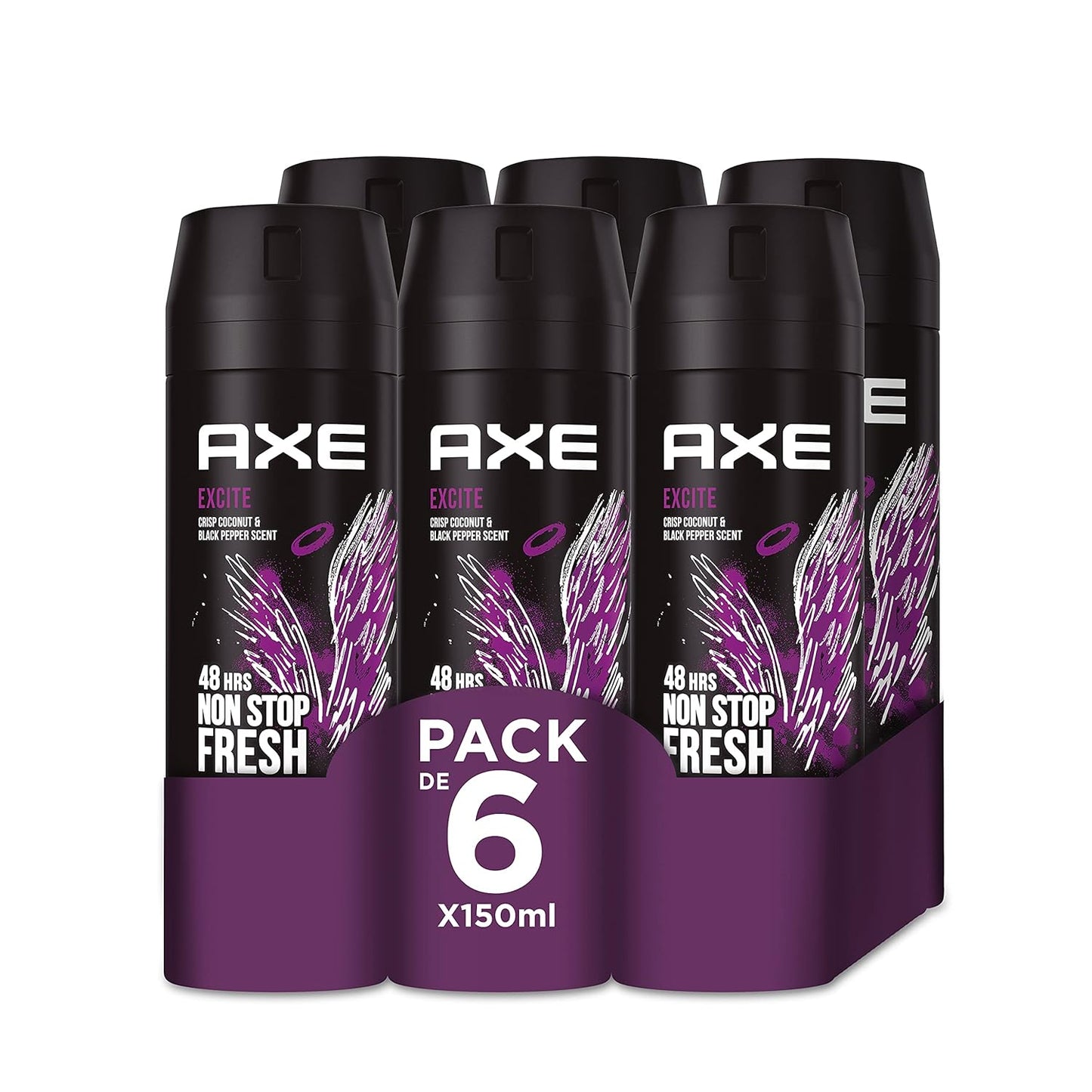 Axe Bodyspray Excite Deodorant für Herren, 150 ml, 6 Stück