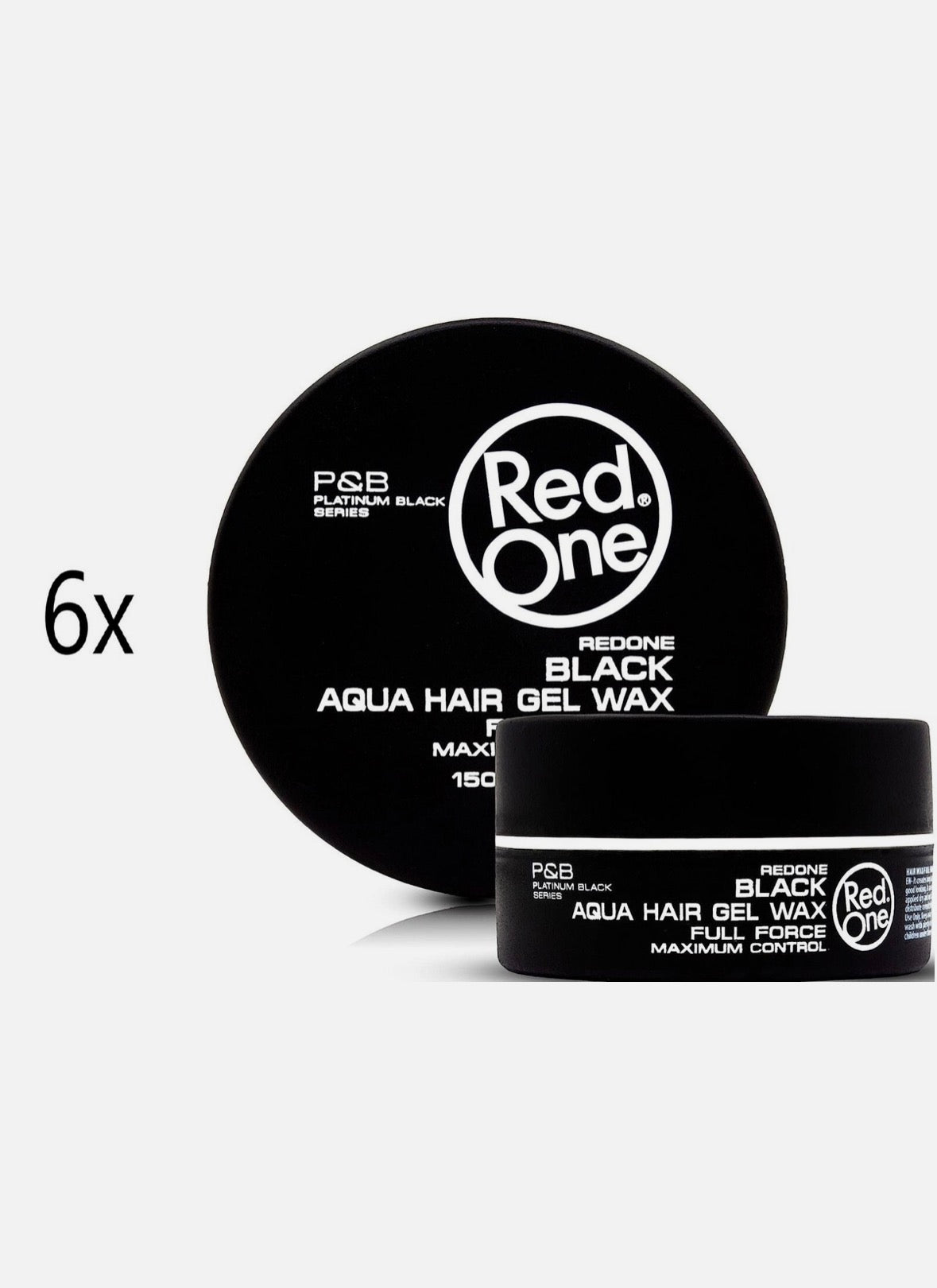 6x Redone Aqua Hair Full Force Schwarzes Styling Gel Black Wax 150 ml