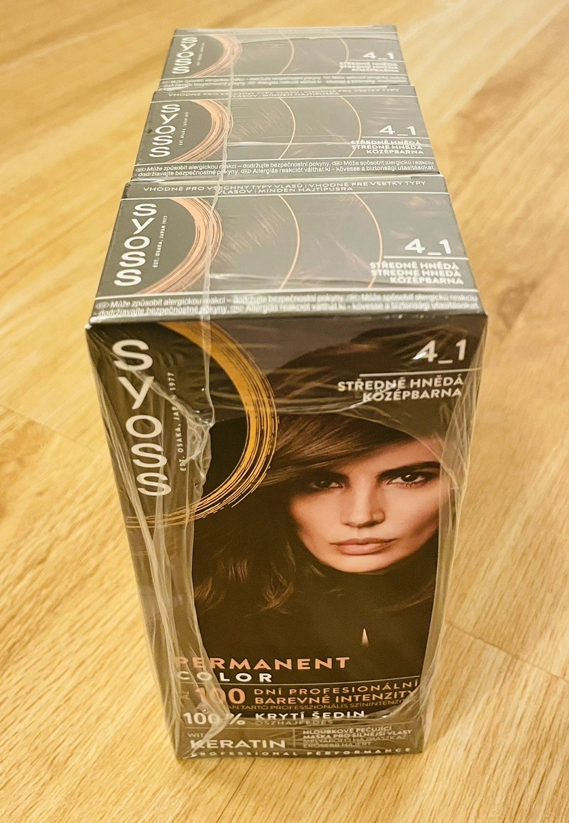 Syoss Color Permanente Haarfarbe 4-1 Mittelbraun – 3er Pack