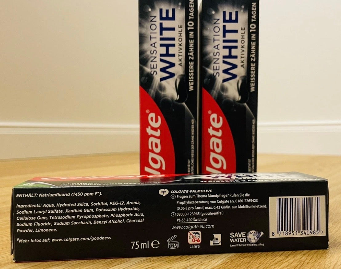 Colgate Sensation White Aktivkohle Zahnpasta | 3er-Pack