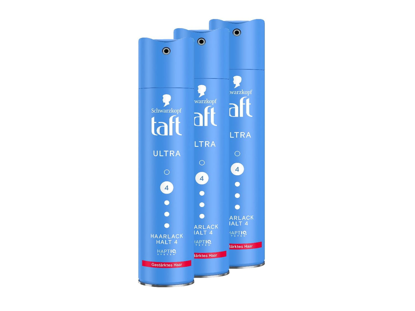 Schwarzkopf Taft Haarlack Ultra (3x 250ml), Haltegrad 4 Haarstyling, Haarspray für alle Haartypen, gestärktes Haar, vegane Formel*