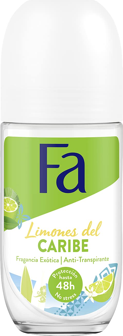 Fa - Deodorant Roll-On Zitronen der Karibik - 50 ml (6 Stück) insgesamt: 300 ml