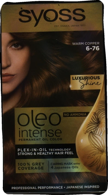 Syoss Oleo Intense Haarfarbe, 6-76 Warmes Kupfer, 3er Pack (3 x 115 ml)