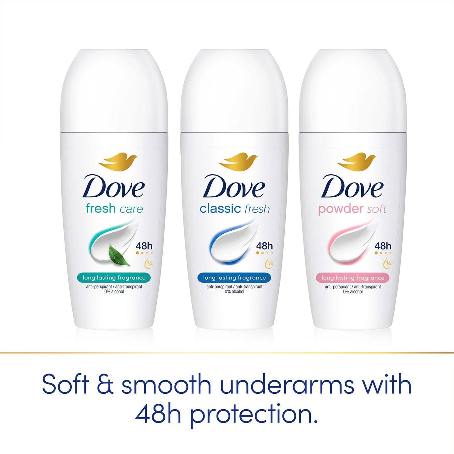 Dove Powder Deo Roller - 6 x 50 ml