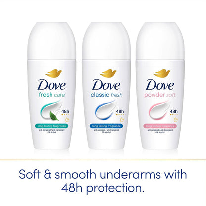 Dove Powder Deo Roller - 6 x 50 ml