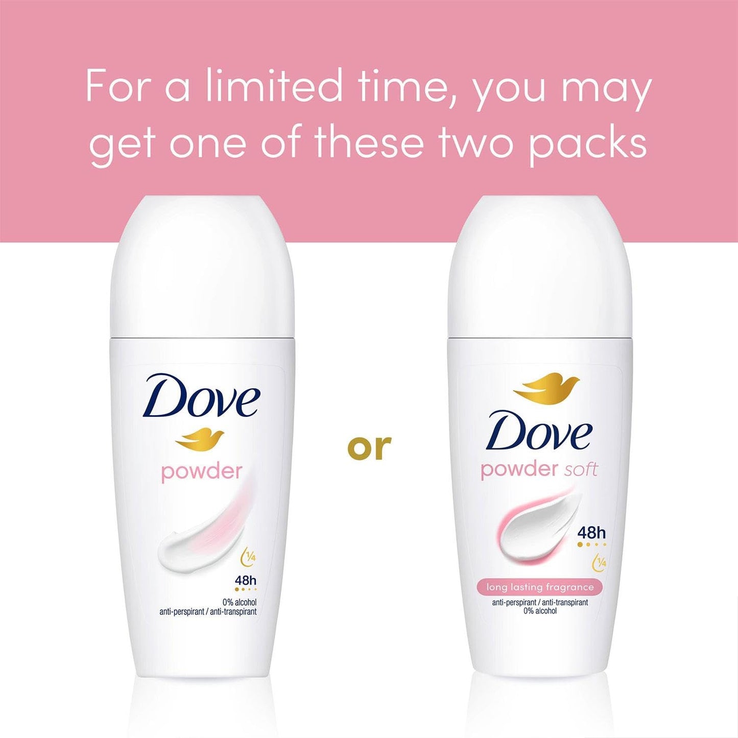 Dove Powder Deo Roller - 6 x 50 ml