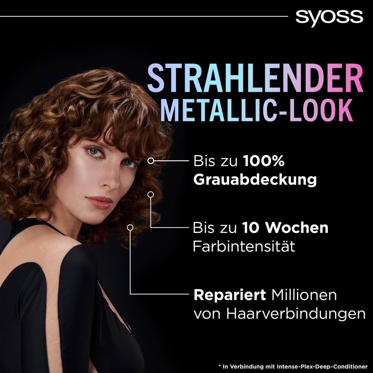 SYOSS Color Coloration Metallic Collection 6–61 Autumn Gold (2x 115 ml), permanente Coloration für leuchtende Metallic-Reflexe, für bis zu 100% Grauhaarabdeckung und bis zu 10 Wochen Farbintensität