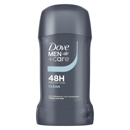 Dove for Men Plus Care Clean Comfort Stick Anti-Transpirant/Deodorant, 50 ml, Pack of 6