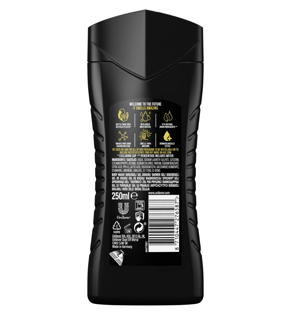 Axe 3-in-1 Duschgel & Shampoo Excite für ganztägige Frische, unwiderstehlichen Duft und eine angenehme Dusche dermatologisch getestet 6x 250 ml