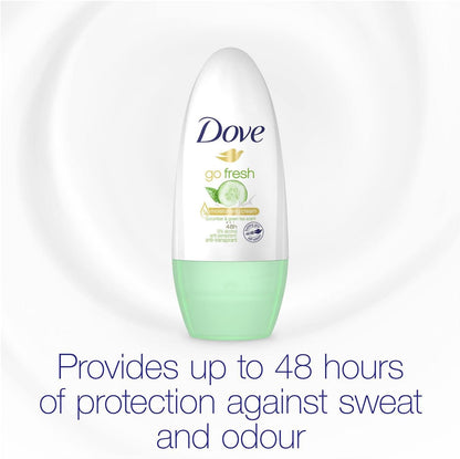 6 x Dove Go Fresh Cucumber & Green Tea Scent Roll On 50ml