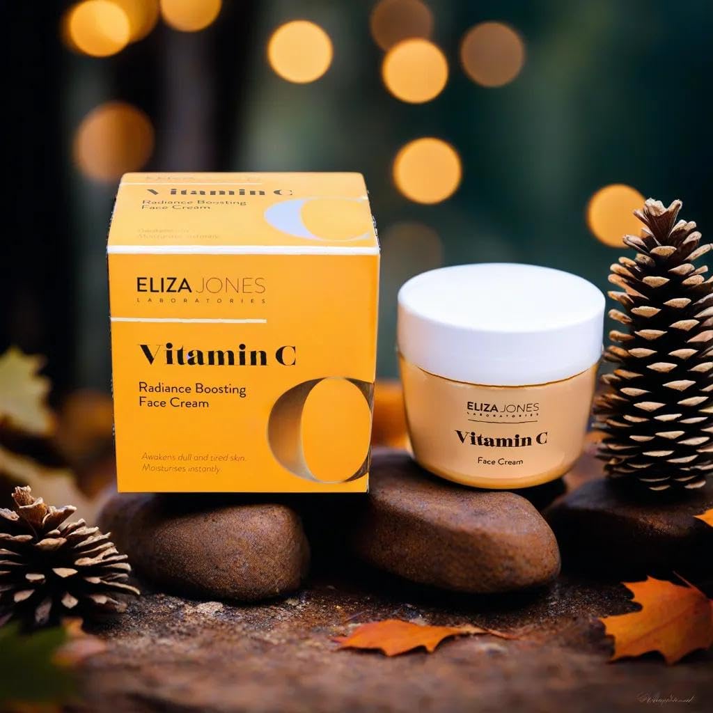 Eliza Jones Gesichtstagescreme 50 ml, Intensive Feuchtigkeitsversorgung, Faltenprävention und Strahlender Hauteffekt (Vitamin C Radiance Boosting)