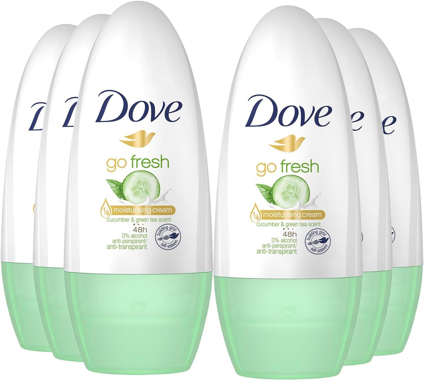 6 x Dove Go Fresh Cucumber & Green Tea Scent Roll On 50ml