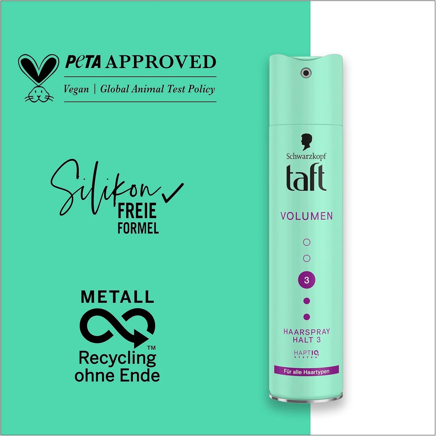 Schwarzkopf Taft Haarspray Volumen (3x 250 ml), Haltegrad 3 Haarstyling, Haarspray für alle Haartypen, Volumen-Haarspray, vegane Formel*