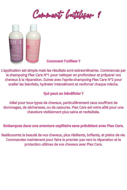 Bizzico Plex Care Nr. 1 und Nr. 2 Professionelle Technologie, Set aus Shampoo und Conditioner, zur Wiederherstellung von geschädigtem Haar, 2 x 300 ml
