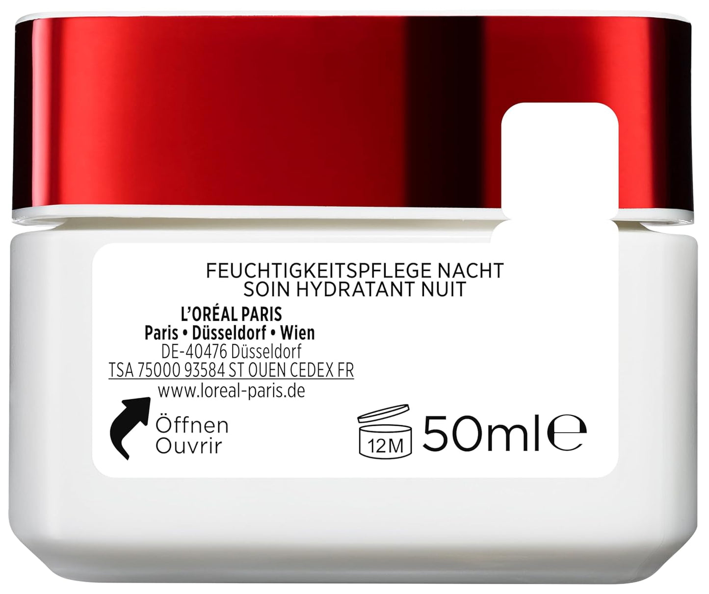 L'Oréal Paris Feuchtigkeitspflege Nacht für Frauen: sorgt für ein strafferes Hautbild & mildert Falten & stärkt die Hautschutzbarriere über Nacht mit Pro-Elastin & Aprikosenkernöl, Revitalift, 1x 50ml