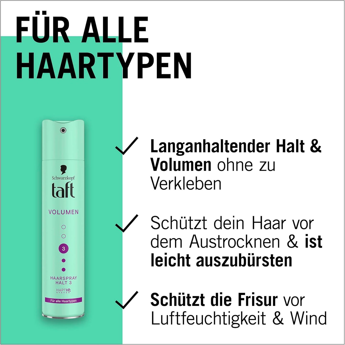 Schwarzkopf Taft Haarspray Volumen (3x 250 ml), Haltegrad 3 Haarstyling, Haarspray für alle Haartypen, Volumen-Haarspray, vegane Formel*