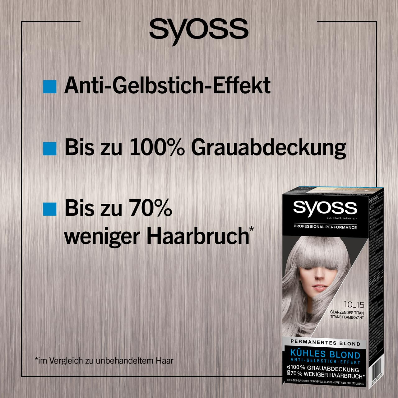 SYOSS Coloration, Haarfarbe Stufe 3 10_15 Glänzendes Titan, intensiver metallischer Glanz, 3er Pack (3 x 115 ml)