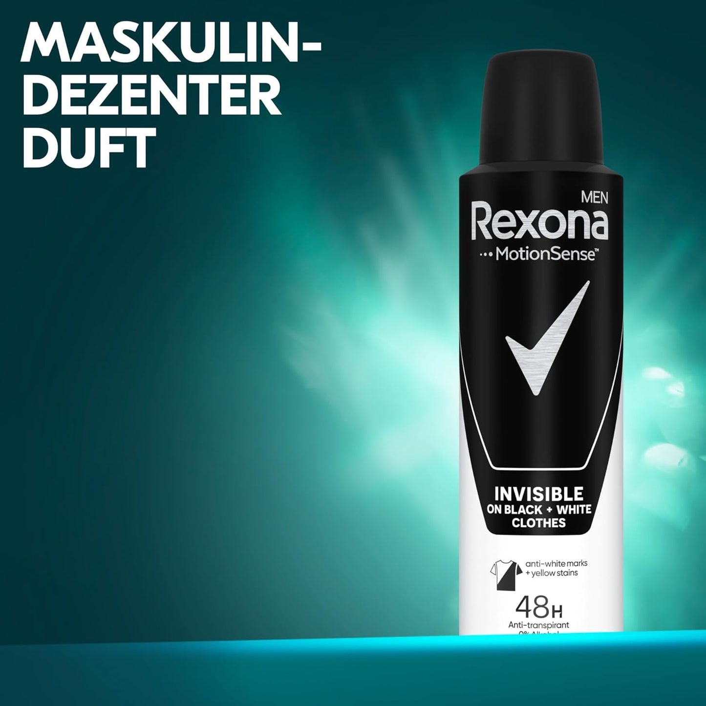 Rexona Men MotionSense Anti-Transpirant Spray Invisible on Black + White Clothes Deo gegen starkes Schwitzen und Körpergeruch mit 48 Stunden Schutz 6x 150 ml