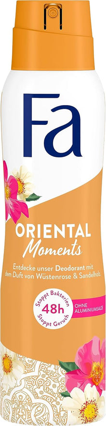 Fa Deospray Oriental Moments mit dem zarten Duft von Wüstenrose & Sandelholz, 48h Schutz, 6x 150 ml