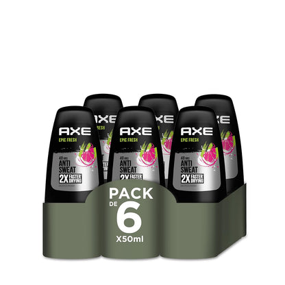 Axe Roll On Epic Fresh Deodorant für Herren, 50 ml, 6 Stück