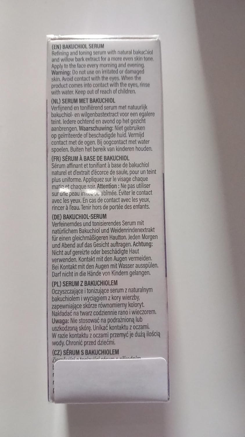 SkinBliss Bakuchiol Toning Serum, Vegan Face Serum with Willow Bark Extract, 99% Natural Ingredients for Refining and Toning Skin, 30 ml