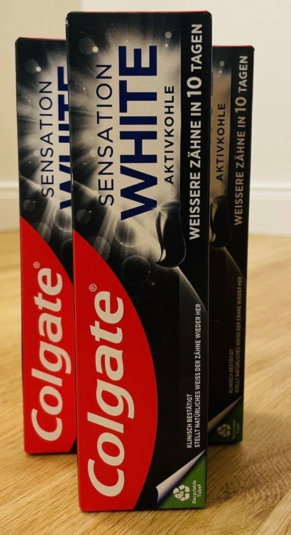 Colgate Sensation White Aktivkohle Zahnpasta | 3er-Pack
