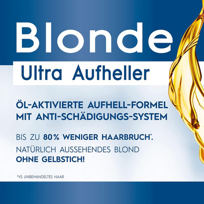 Schwarzkopf Blonde Aufheller L1++ (2x 143 ml), Haarfärbemittel für Öl-aktiviertes Haare Aufhellen mit HaptIQ System, für bis zu 9 Stufen ohne Gelbstich