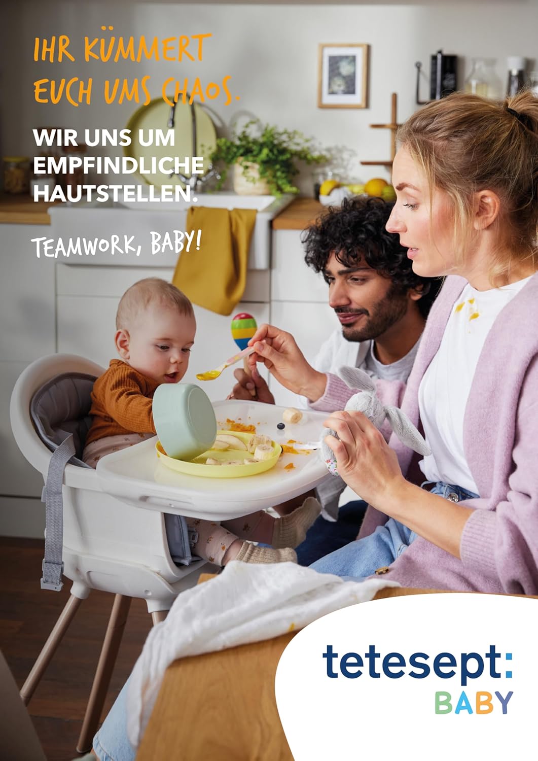 tetesept Baby SOS Hautwohl Creme – Pflegecreme beruhigt Babyhaut sofort und mildert Reizungen – Parfümfreie Hautpflege mit Panthenol für Neugeborene ab 3 Monaten – 50 ml