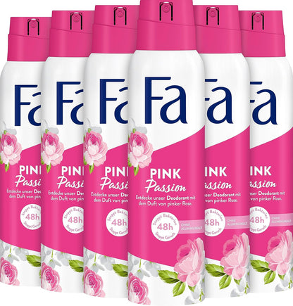 FA Deospray 150 ml Pink Passion, 6er Pack, Jahresvorrat, 6x 150 ml