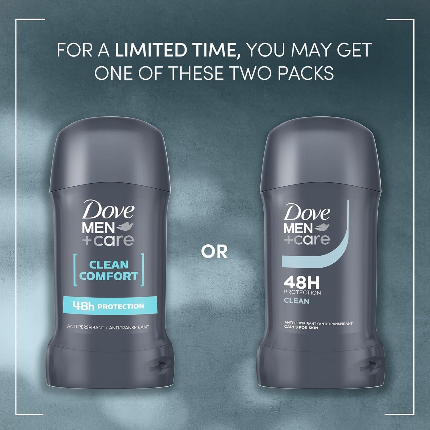 Dove for Men Plus Care Clean Comfort Stick Anti-Transpirant/Deodorant, 50 ml, Pack of 6