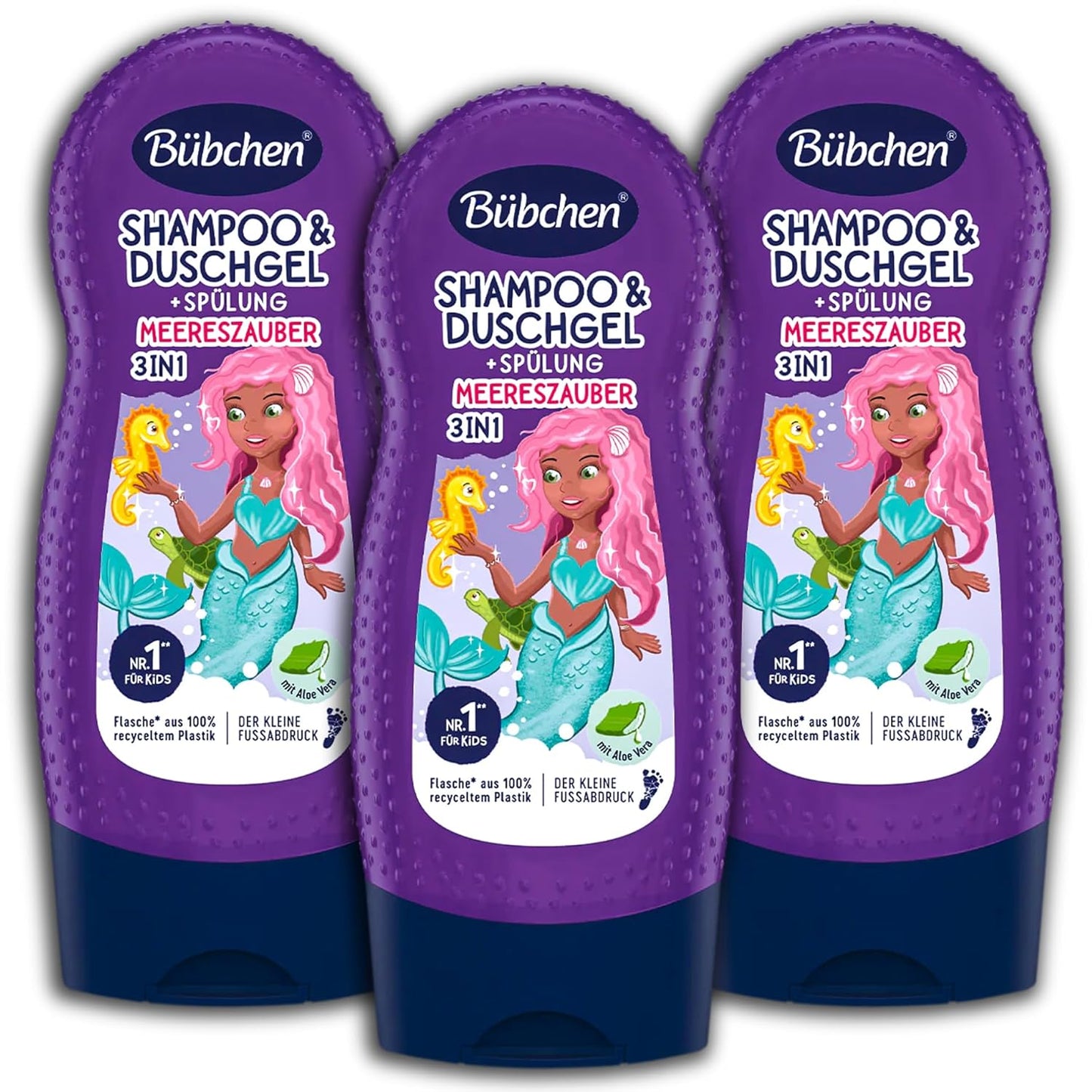 3 er Pack Bübchen Kinder Shampoo & Duschgel & Spülung 3in1 Meereszauber 3x230 ml