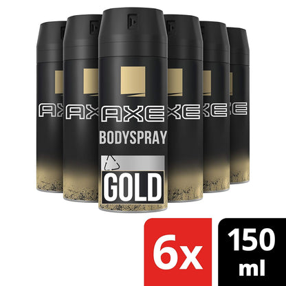 6x Axe Deodorant Bodyspray Gold 150 ml