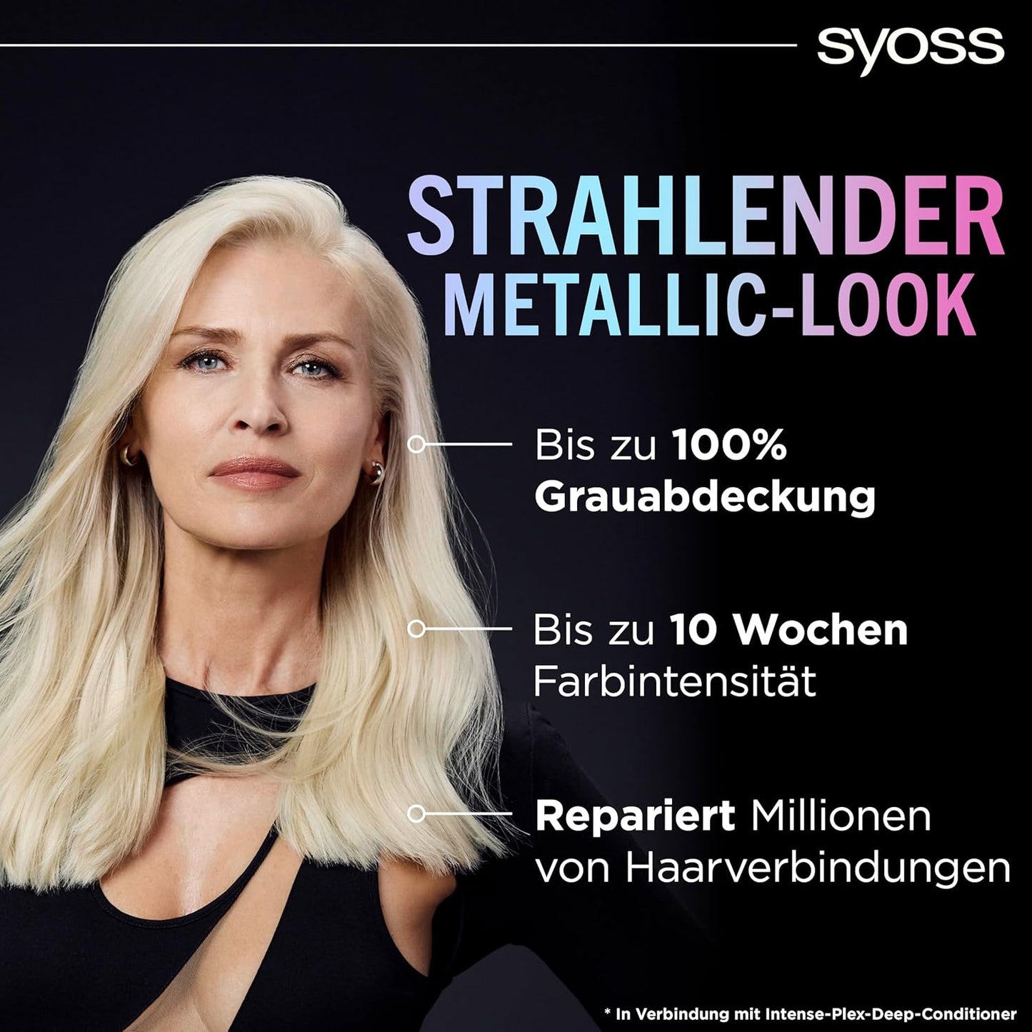 Syoss Color Coloration Metallic Collection 12–53 Platinum Pearl (3x115ml), permanente Coloration für leuchtende Metallic-Reflexe, für bis zu 100% Grauhaarabdeckung und bis zu 10 Wochen Farbintensität