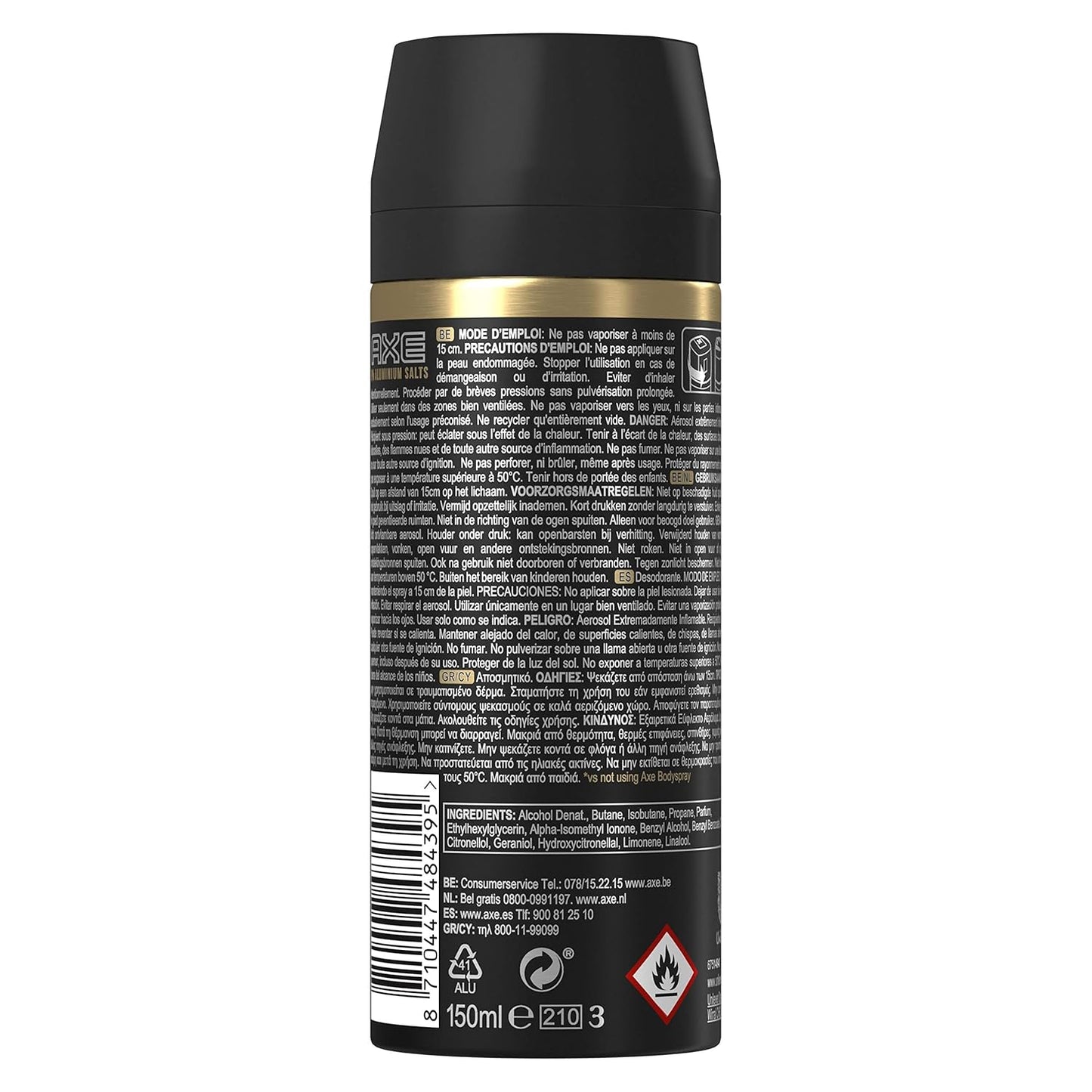 6x Axe Deodorant Bodyspray Gold 150 ml