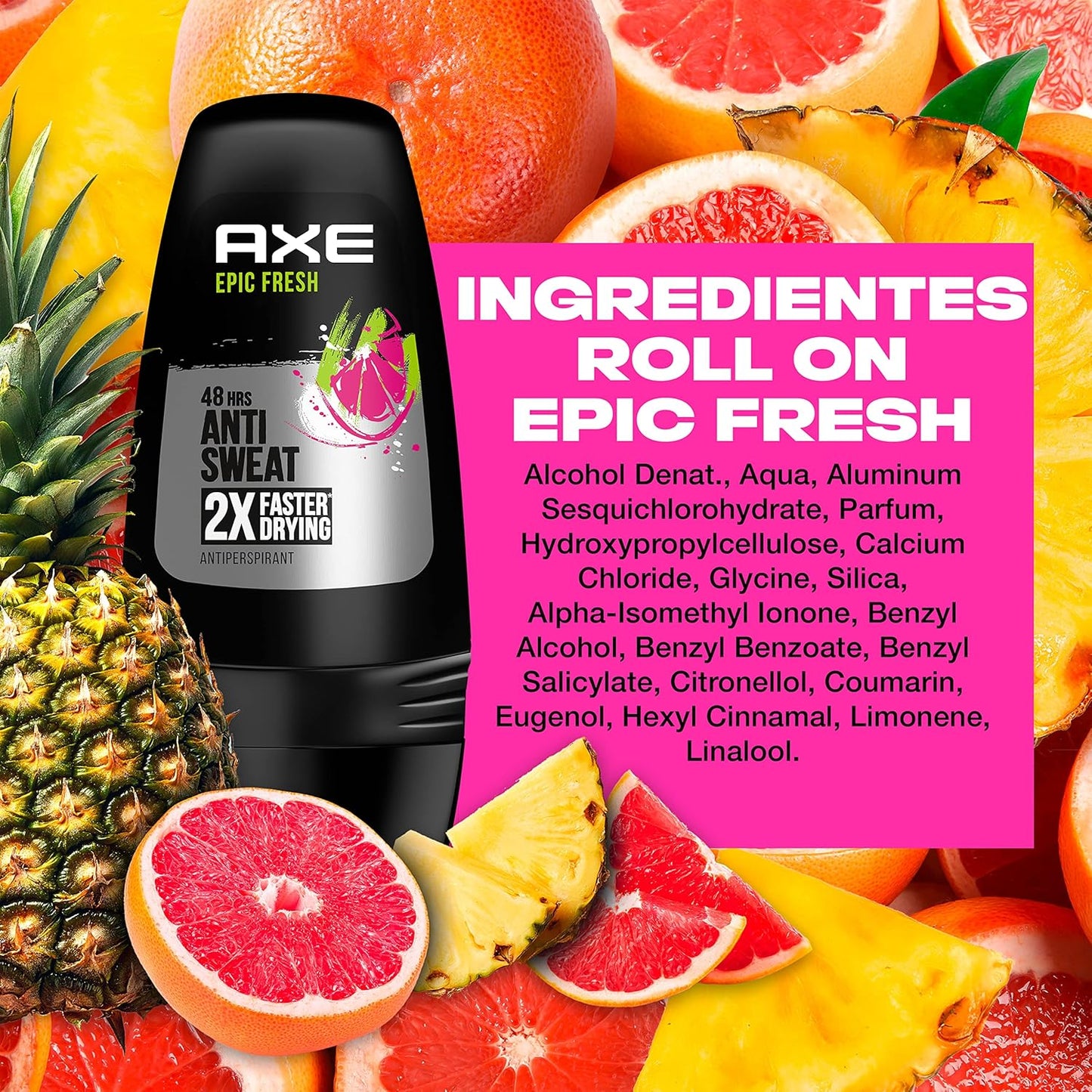Axe Roll On Epic Fresh Deodorant für Herren, 50 ml, 6 Stück