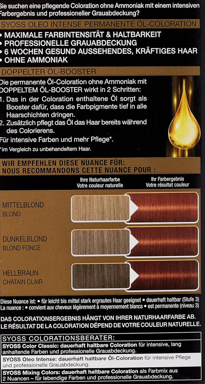 Syoss Oleo Intense Haarfarbe, 6-76 Warmes Kupfer, 3er Pack (3 x 115 ml)