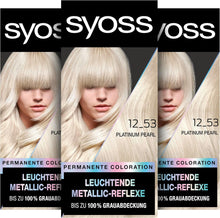 Syoss Color Coloration Metallic Collection 12–53 Platinum Pearl (3x115ml), permanente Coloration für leuchtende Metallic-Reflexe, für bis zu 100% Grauhaarabdeckung und bis zu 10 Wochen Farbintensität