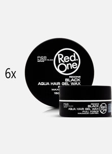 6x Redone Aqua Hair Full Force Schwarzes Styling Gel Black Wax 150 ml