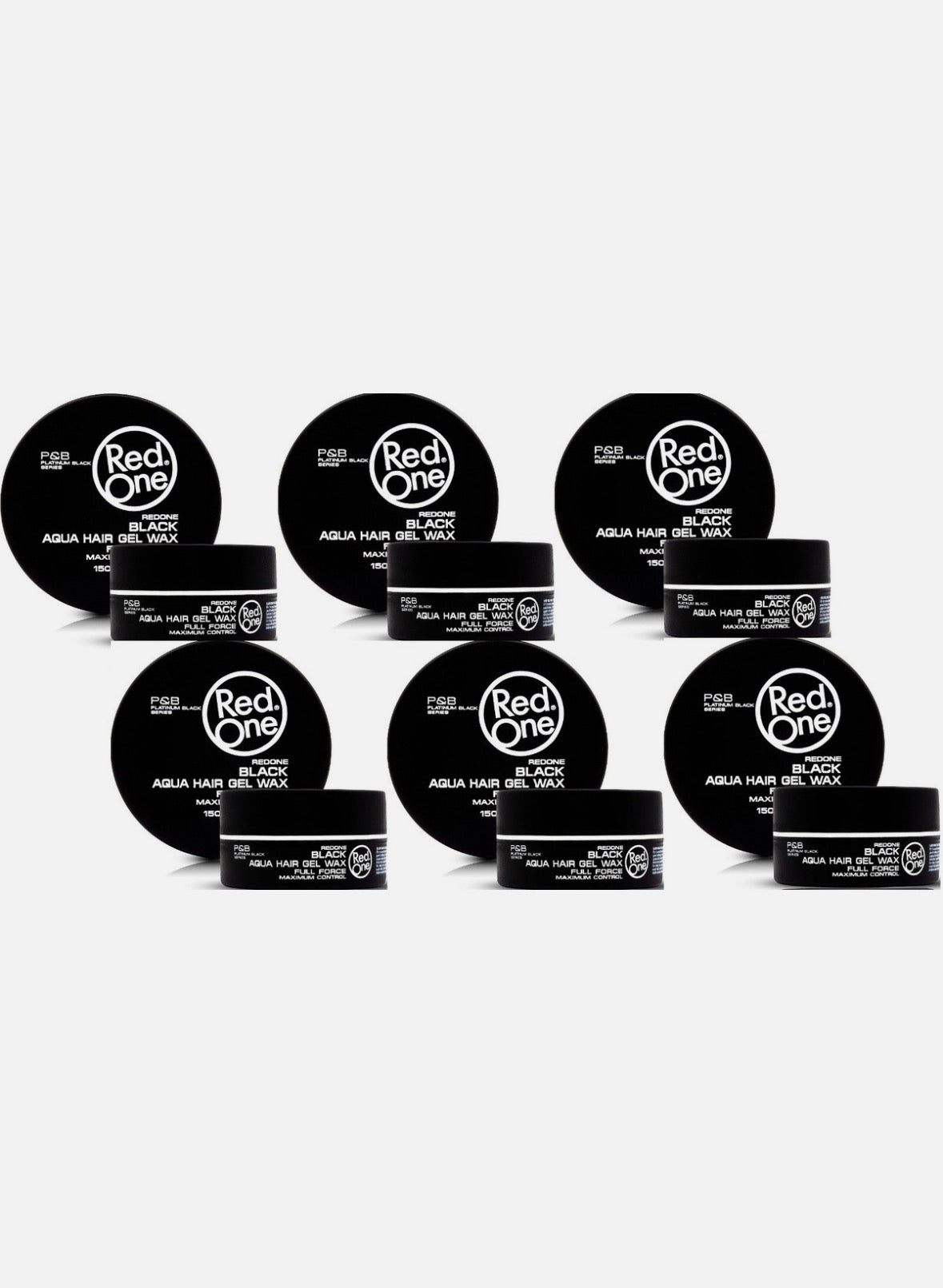 6x Redone Aqua Hair Full Force Schwarzes Styling Gel Black Wax 150 ml