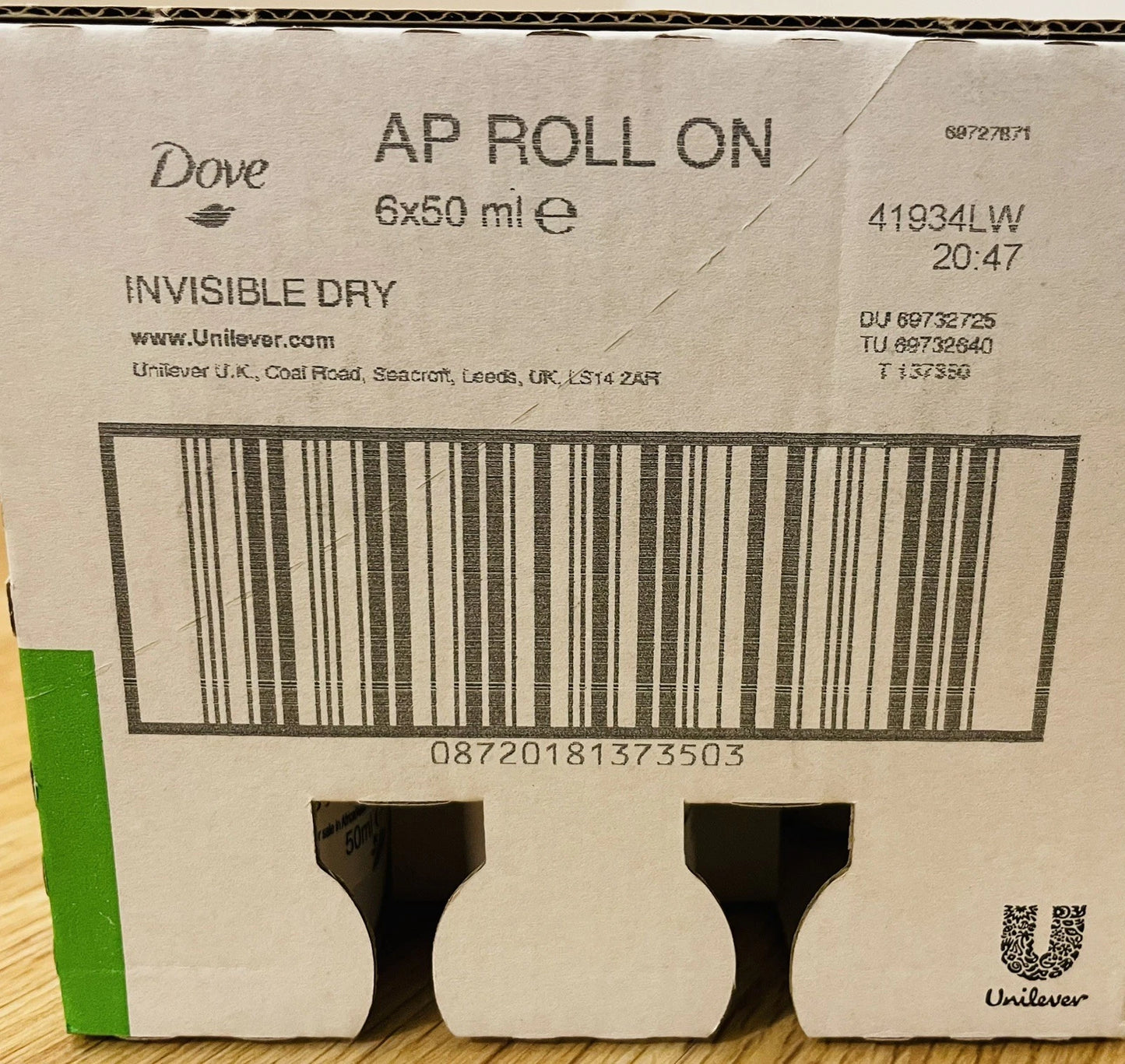 Dove Invisible Dry Roll-On Antitranspirant – 6er Pack