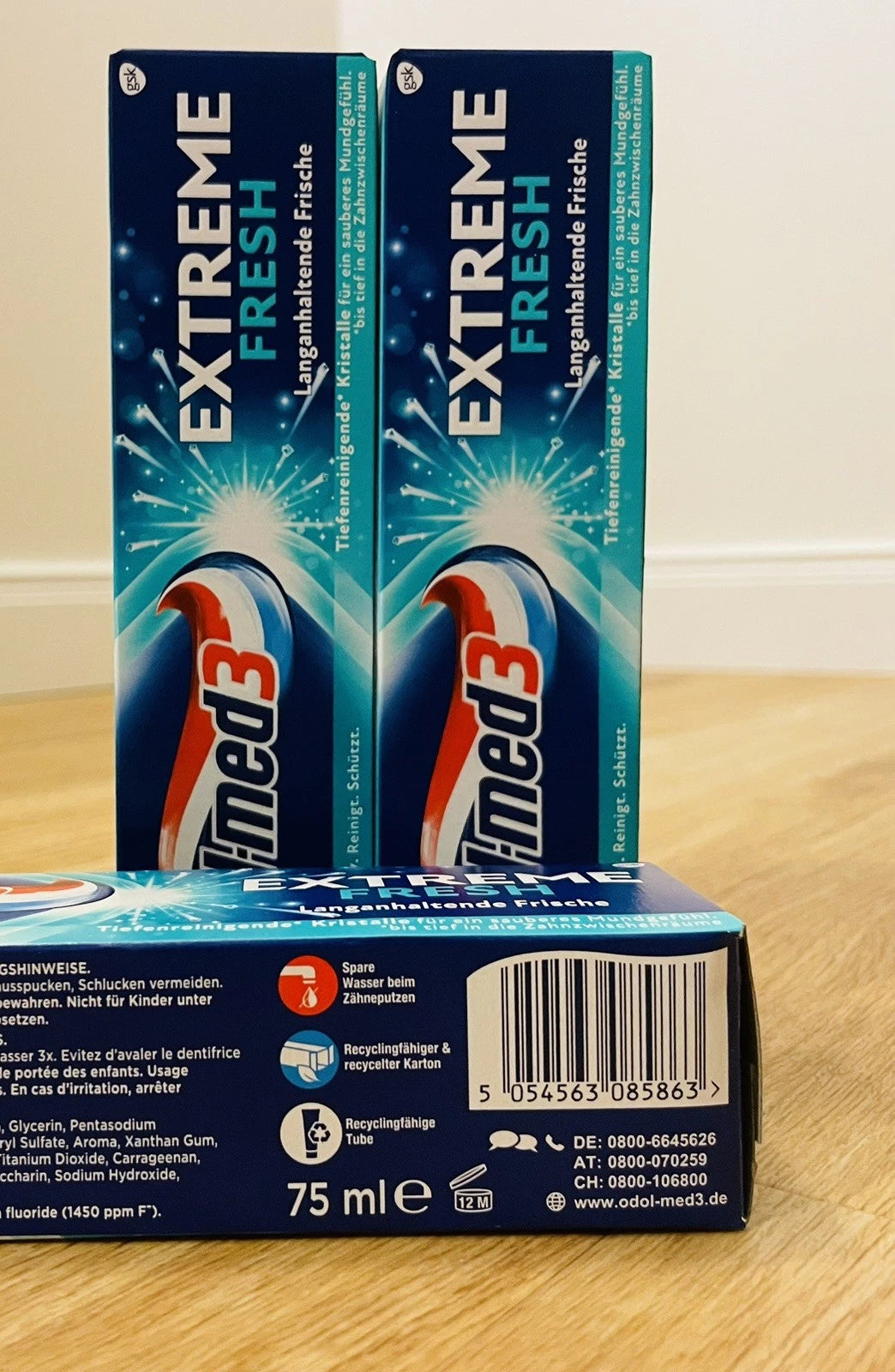 Odol-med3 Extreme Fresh Zahnpasta | 3er-Pack