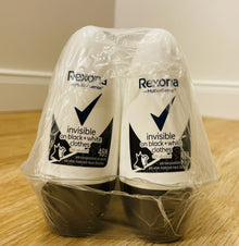 6× Rexona Invisible Black + White Deo Stick – 48h Schutz