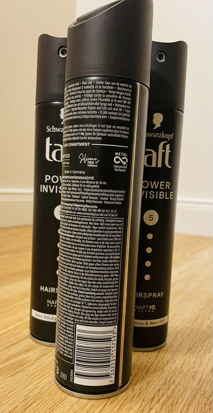 Schwarzkopf Taft Power Invisible Haarspray – Halt 5 | 3er-Pack