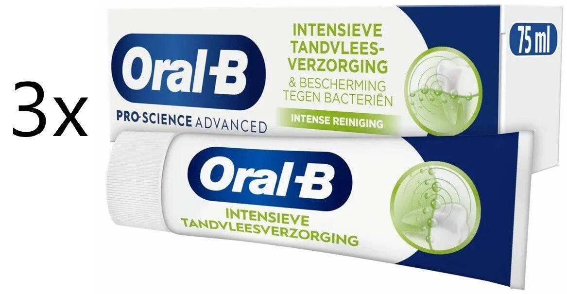 3x Oral B Zahnpasta Pro Science Advanced Intense Care Gums, 75 ml