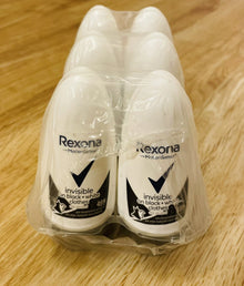 6× Rexona Invisible Black + White Deo Stick – 48h Schutz